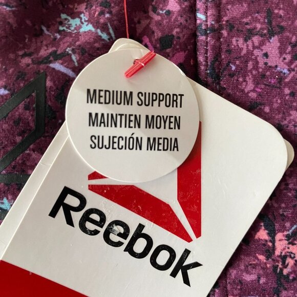 Reebok XS racerback sports bra grape wine moisture mgmt medium support padding - Picture 8 of 11